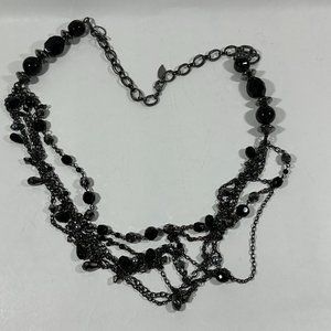 Coldwater Creek Multi-Strand Black Beads Necklace